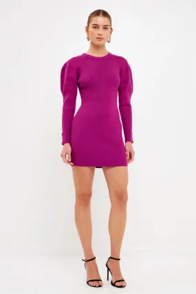 Puff Sleeve Knit Dress - Final Sale