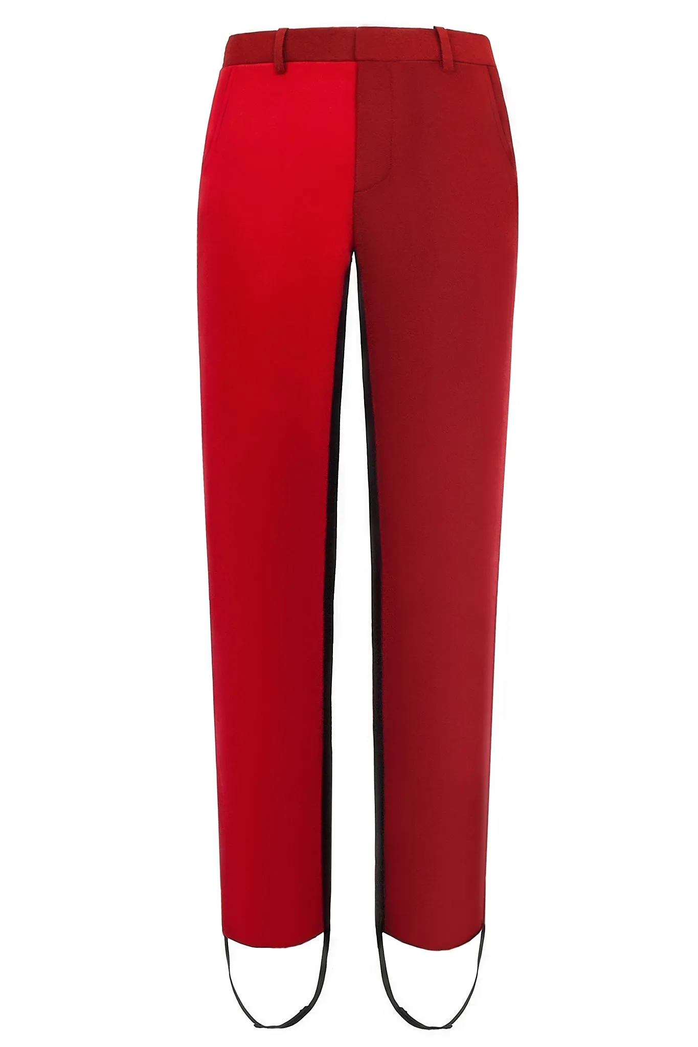 Red and Burnt Orange Wool "Pipe" Trouser