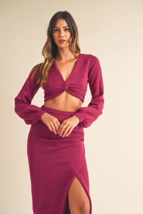 Risk It All Twisted Top   Skirt Set