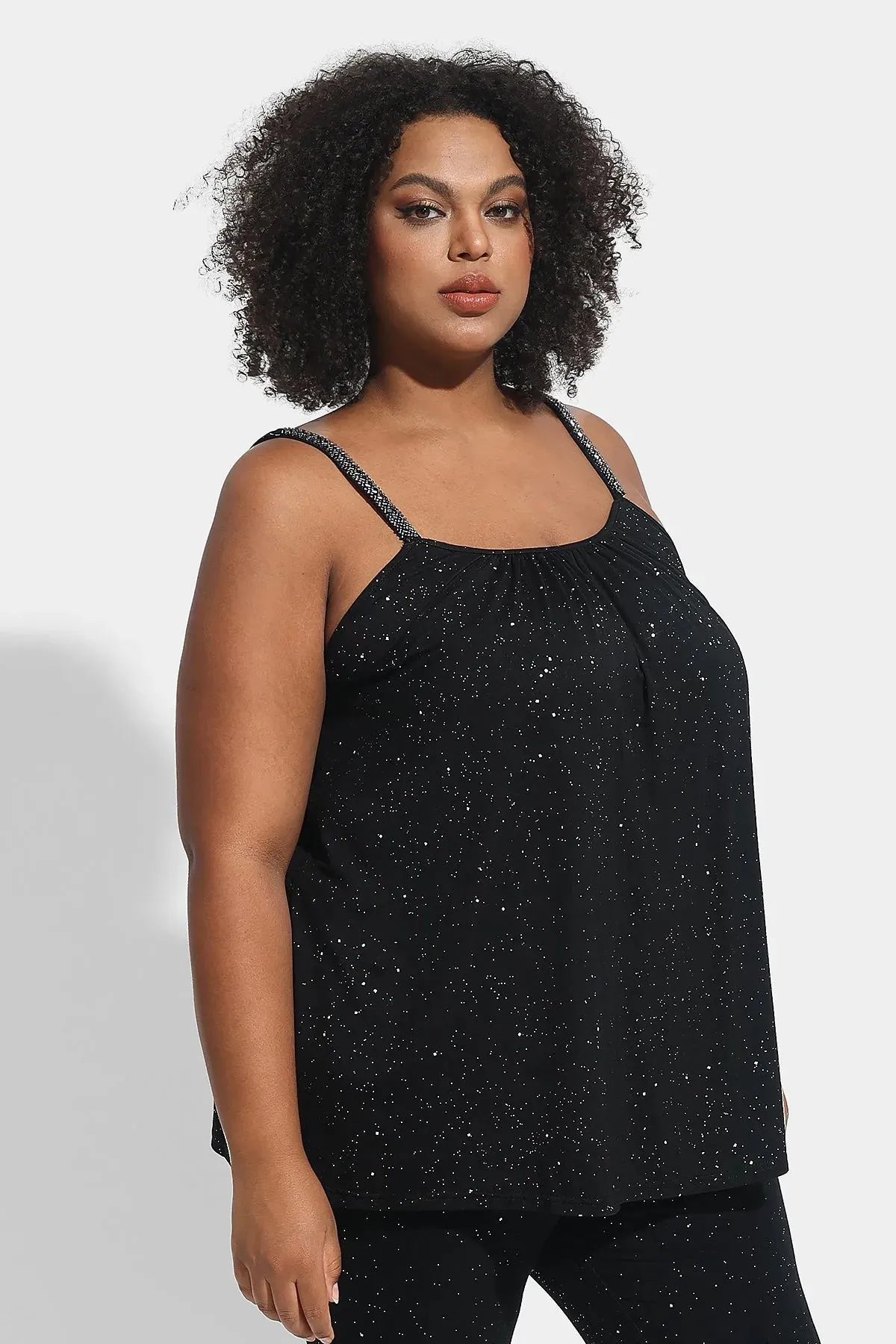 Ritera Sequin Sparkle Pleated Flowy Camisole