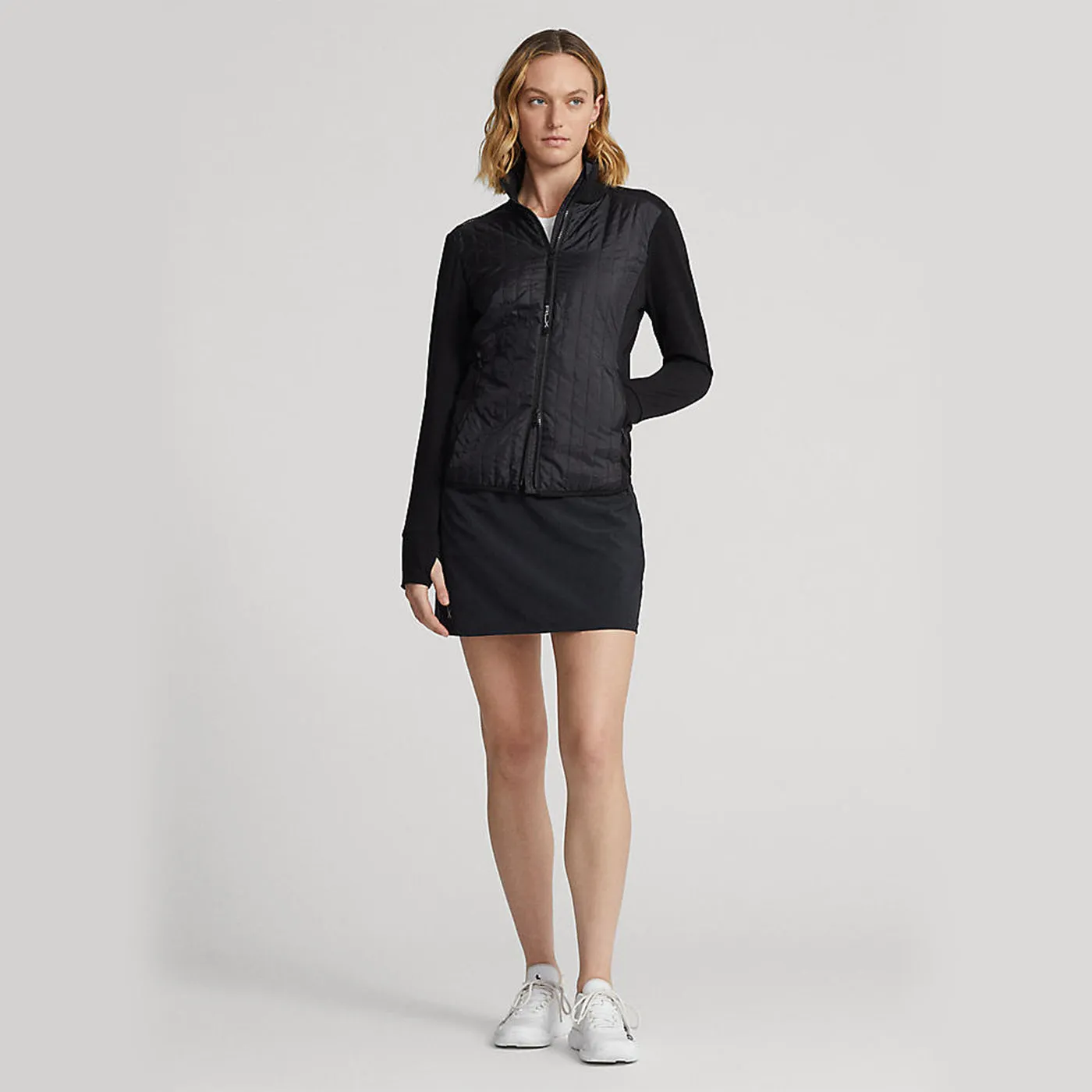 RLX Ralph Lauren Women's Cool Wool Hybrid Performance Full-Zip Jacket - Polo Black