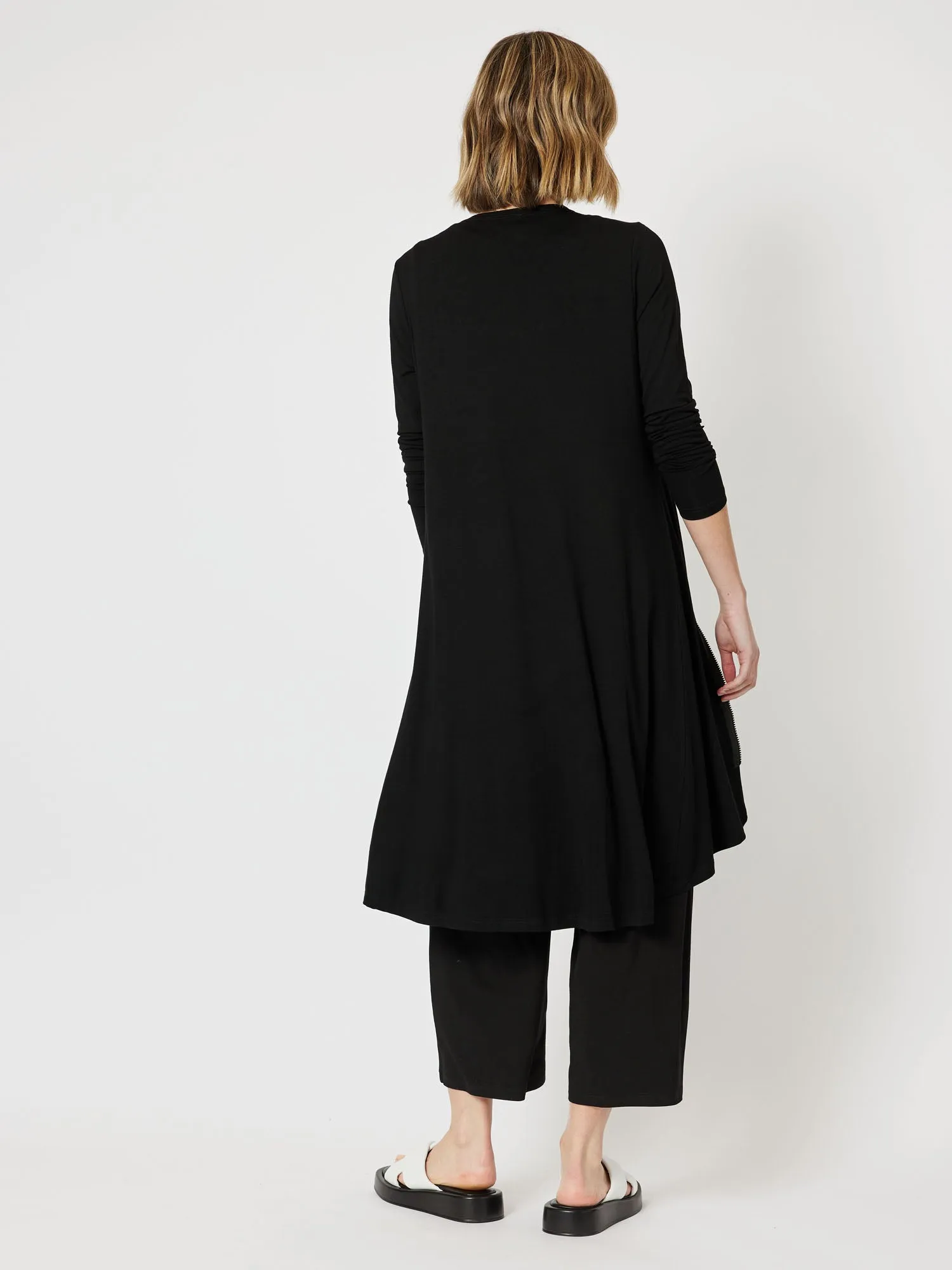 Roving Jersey Longline Cardigan - Black