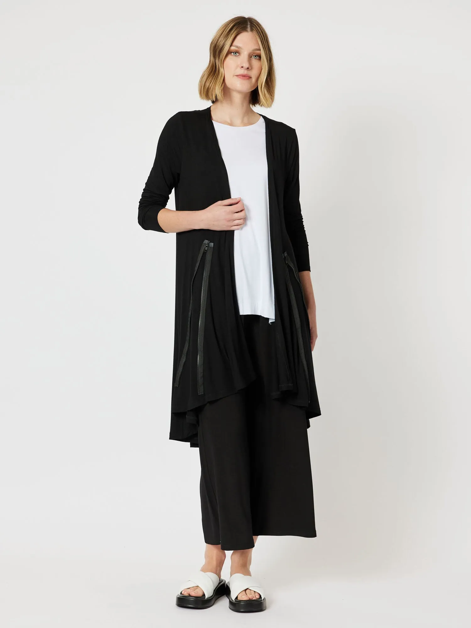 Roving Jersey Longline Cardigan - Black