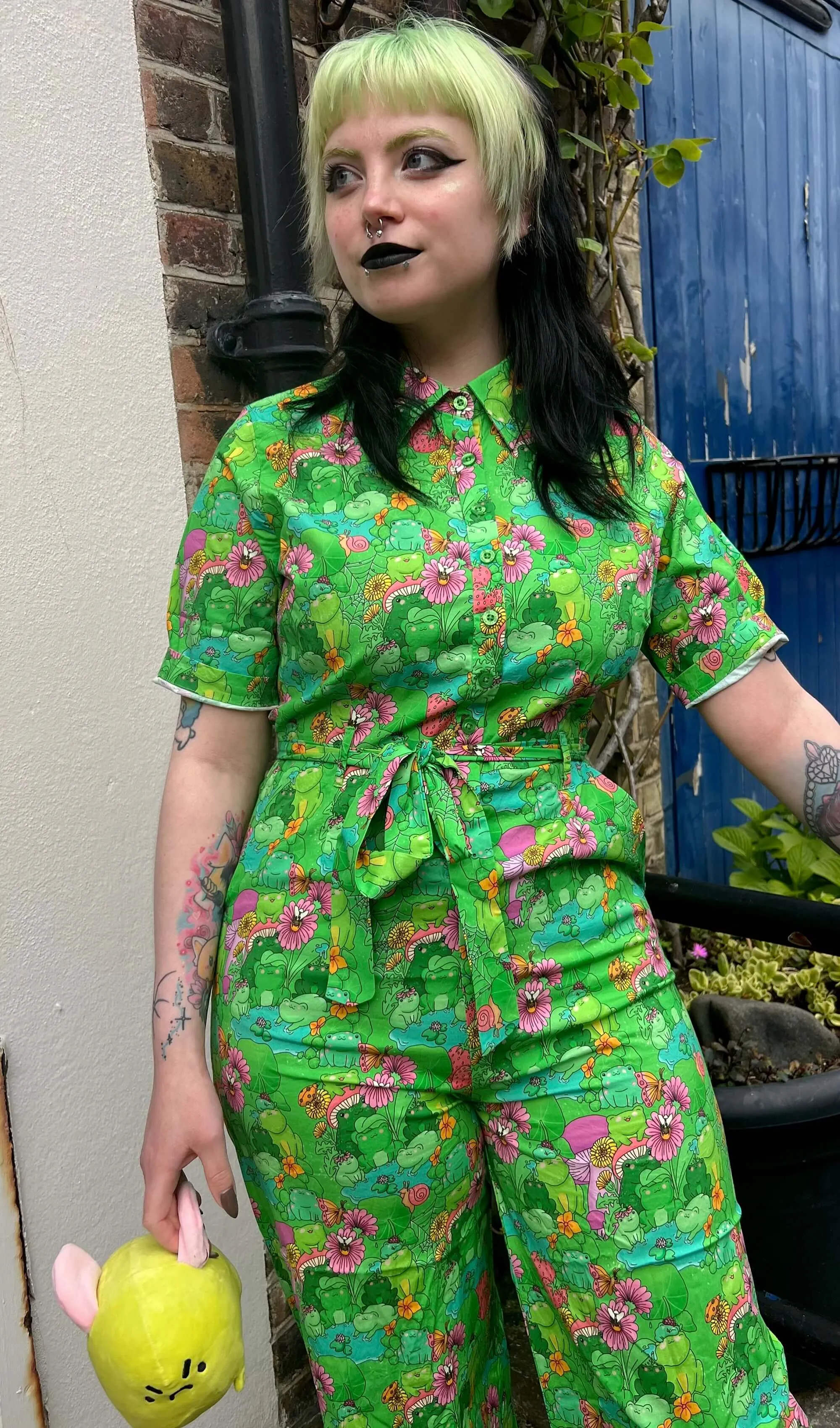 Run & Fly x The Mushroom Babes Frogs Stretch Jumpsuit