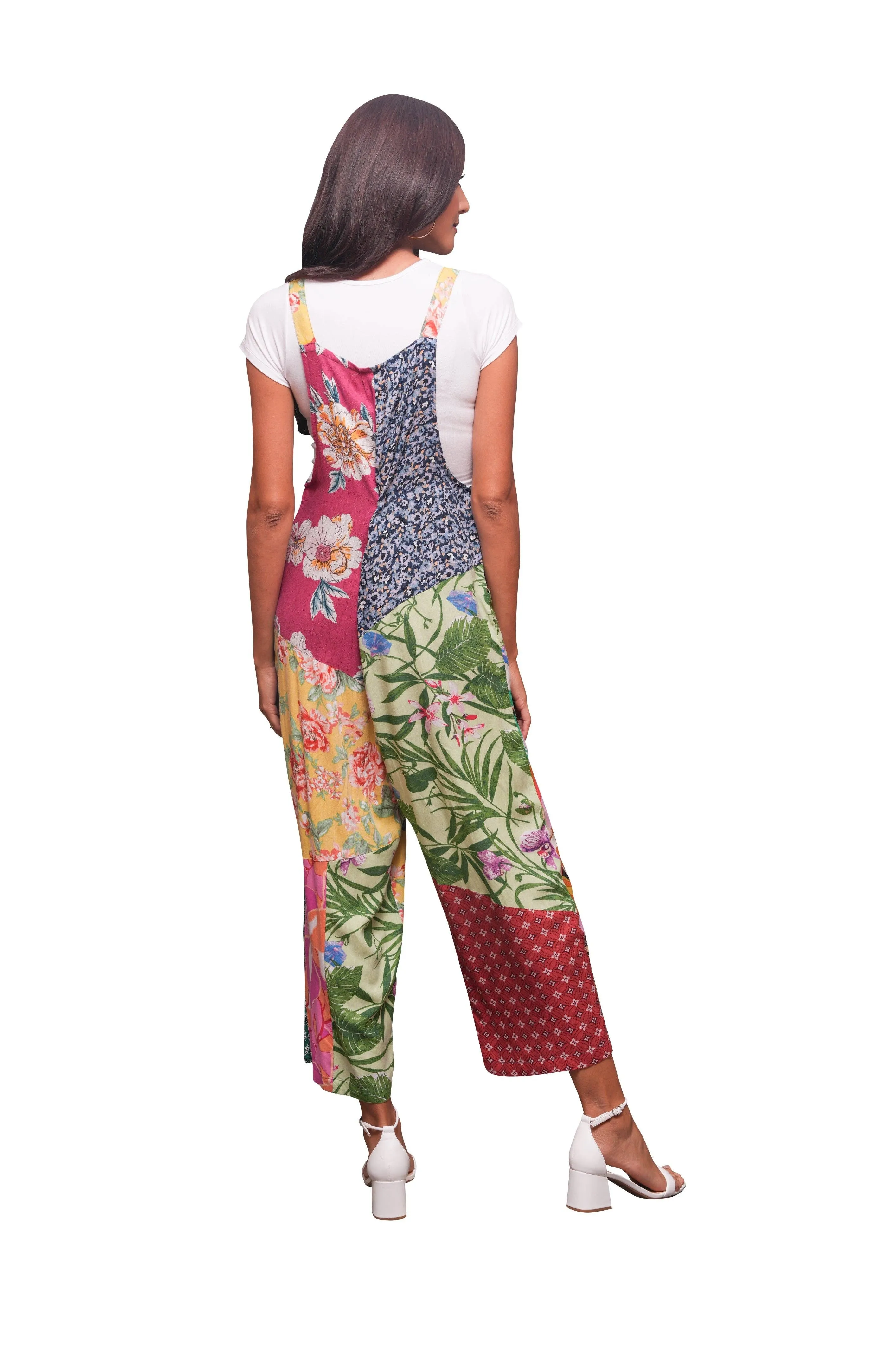 Sacred Threads Botanical Bliss Patchwork Overalls