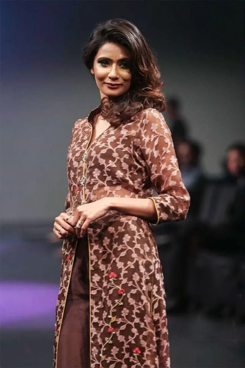 Sadia Aamir - Agate berry - Brown - Organza & Silk - 2 Piece