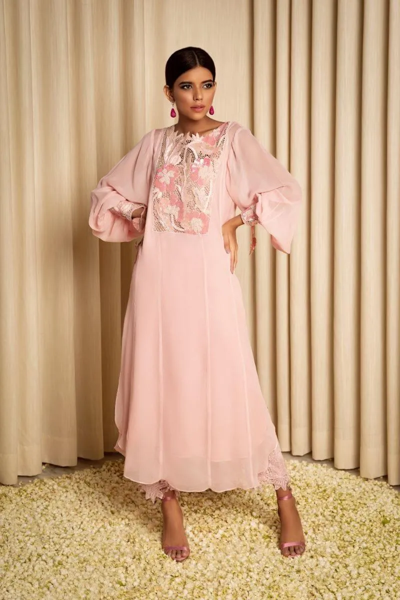 Sanam Chaudhri - Clover Pink Chiffon 2 Piece