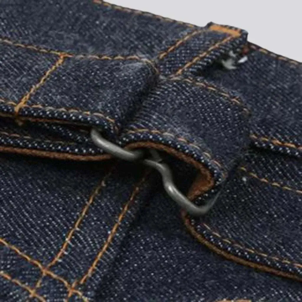 Selvedge high men's waist jeans