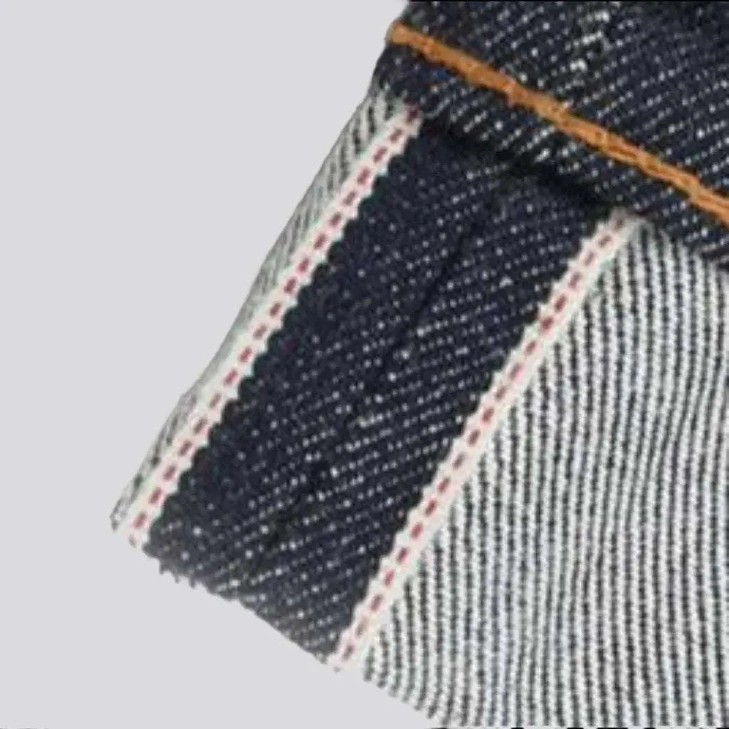 Selvedge high men's waist jeans