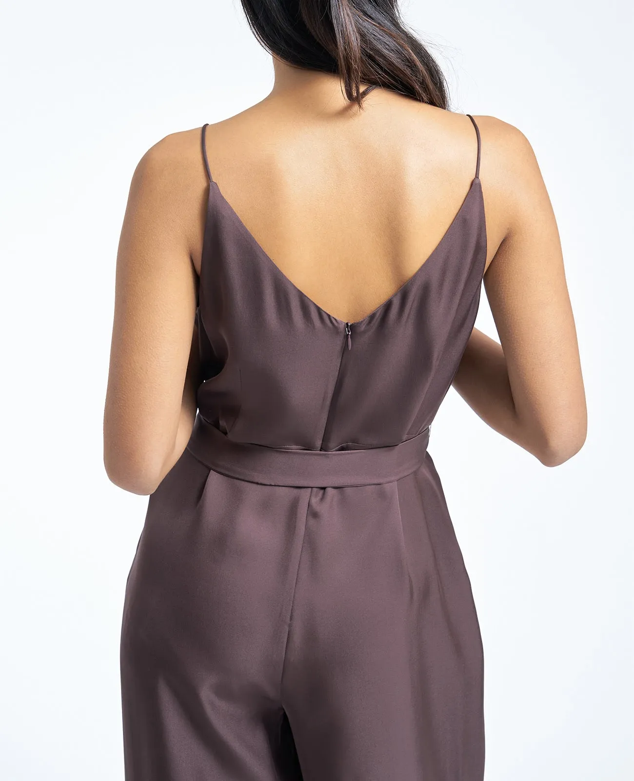 Silk V Neck Camisole Jumpsuit