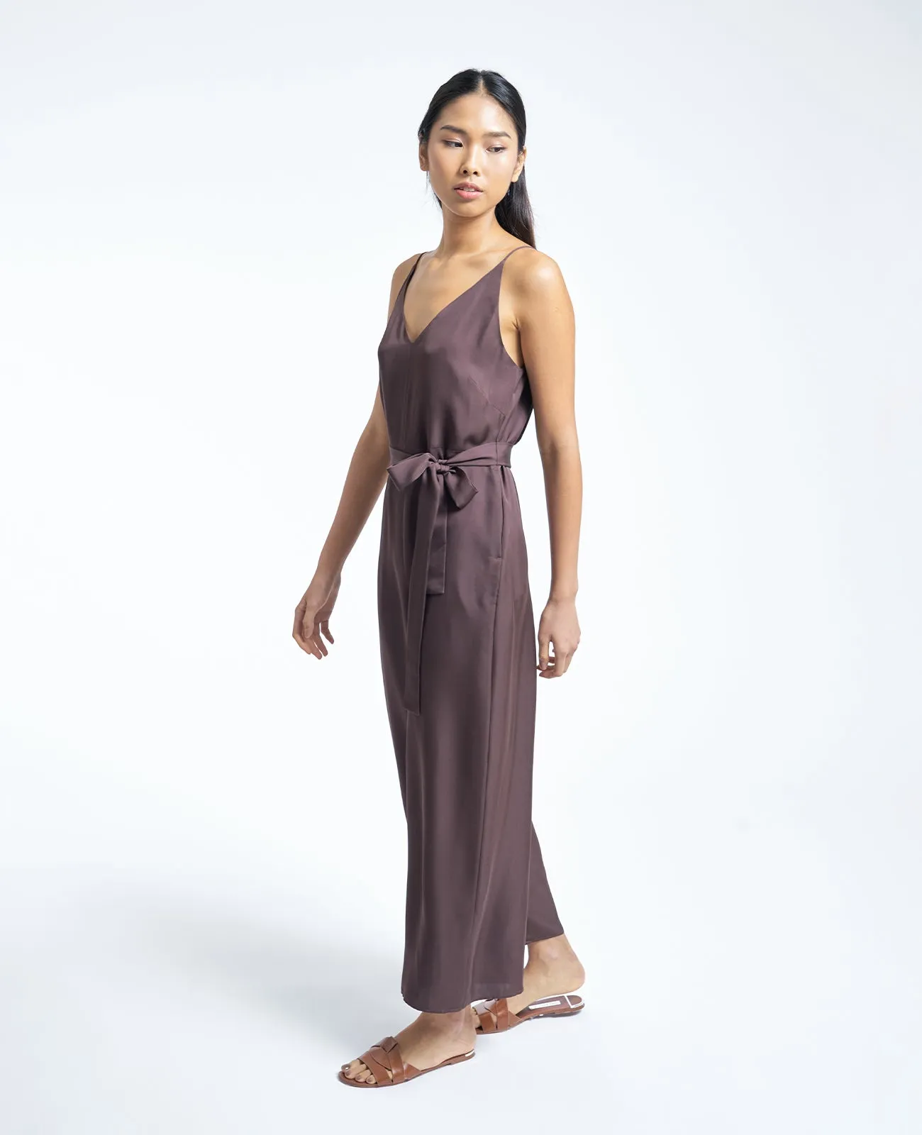 Silk V Neck Camisole Jumpsuit