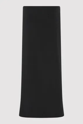 SILK WRAP TIE SKIRT - BLACK