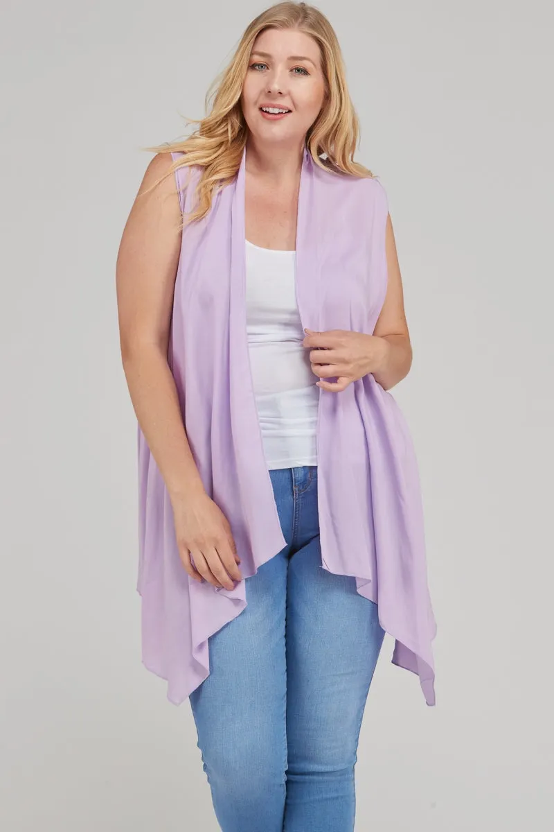 Sleeveless cardigan kimono