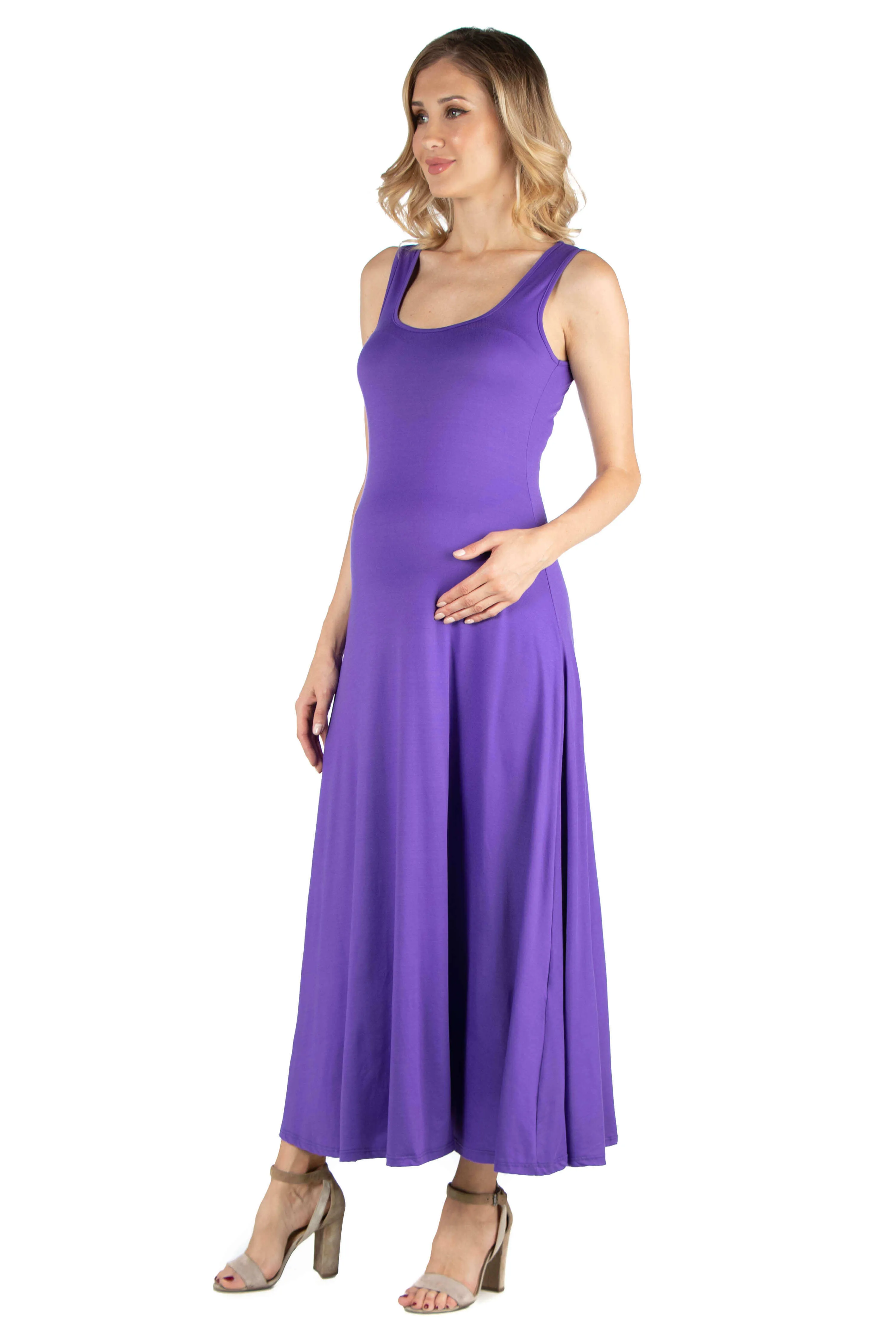 Slim fit A Line Sleeveless Maternity Maxi Dress