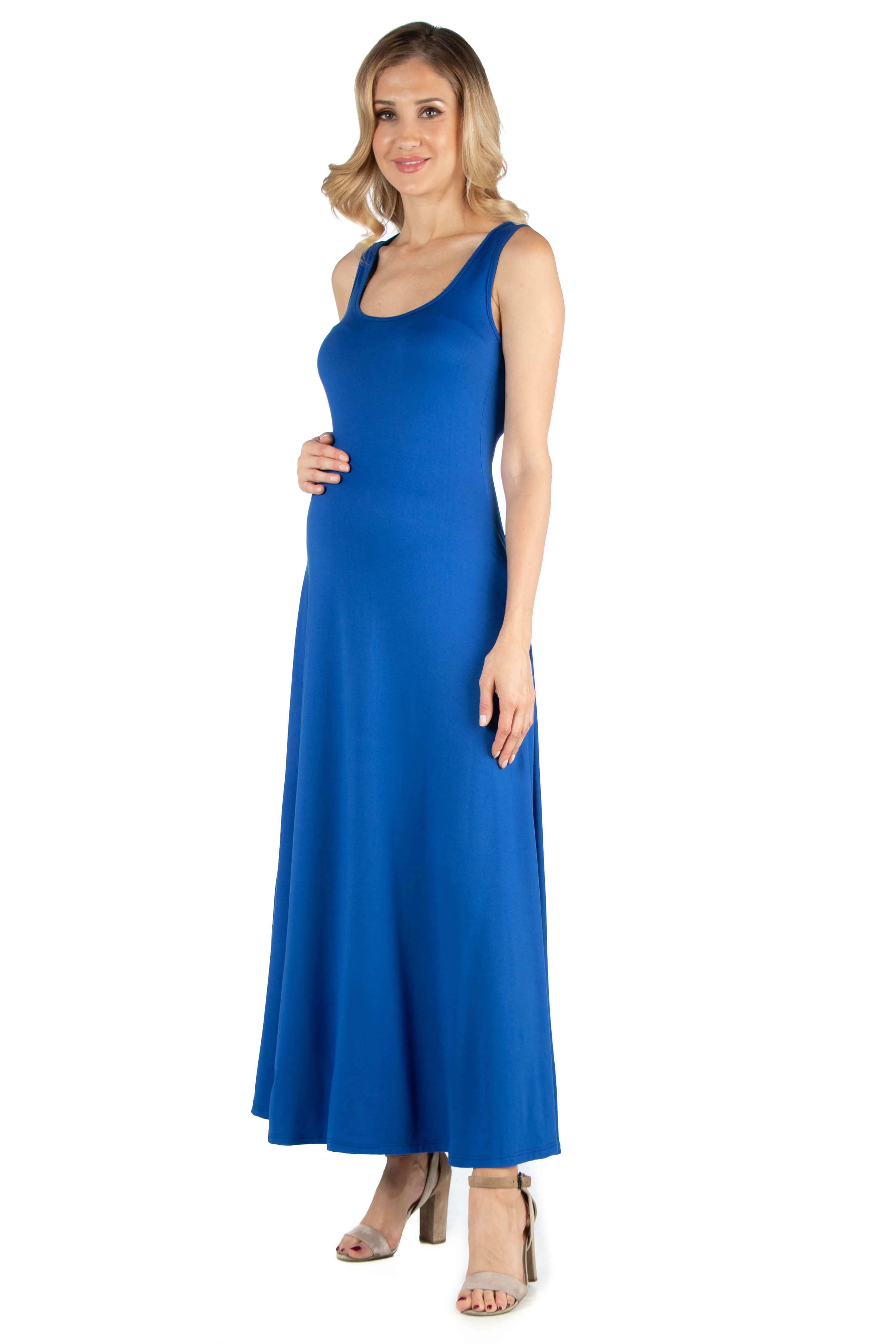 Slim fit A Line Sleeveless Maternity Maxi Dress