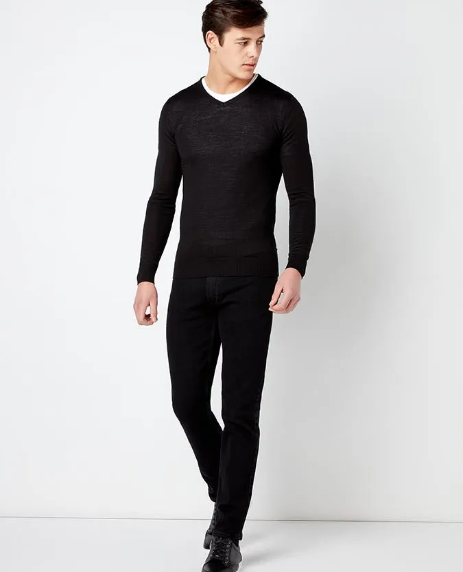 Slim Fit Merino Wool-Blend V-Neck Sweater