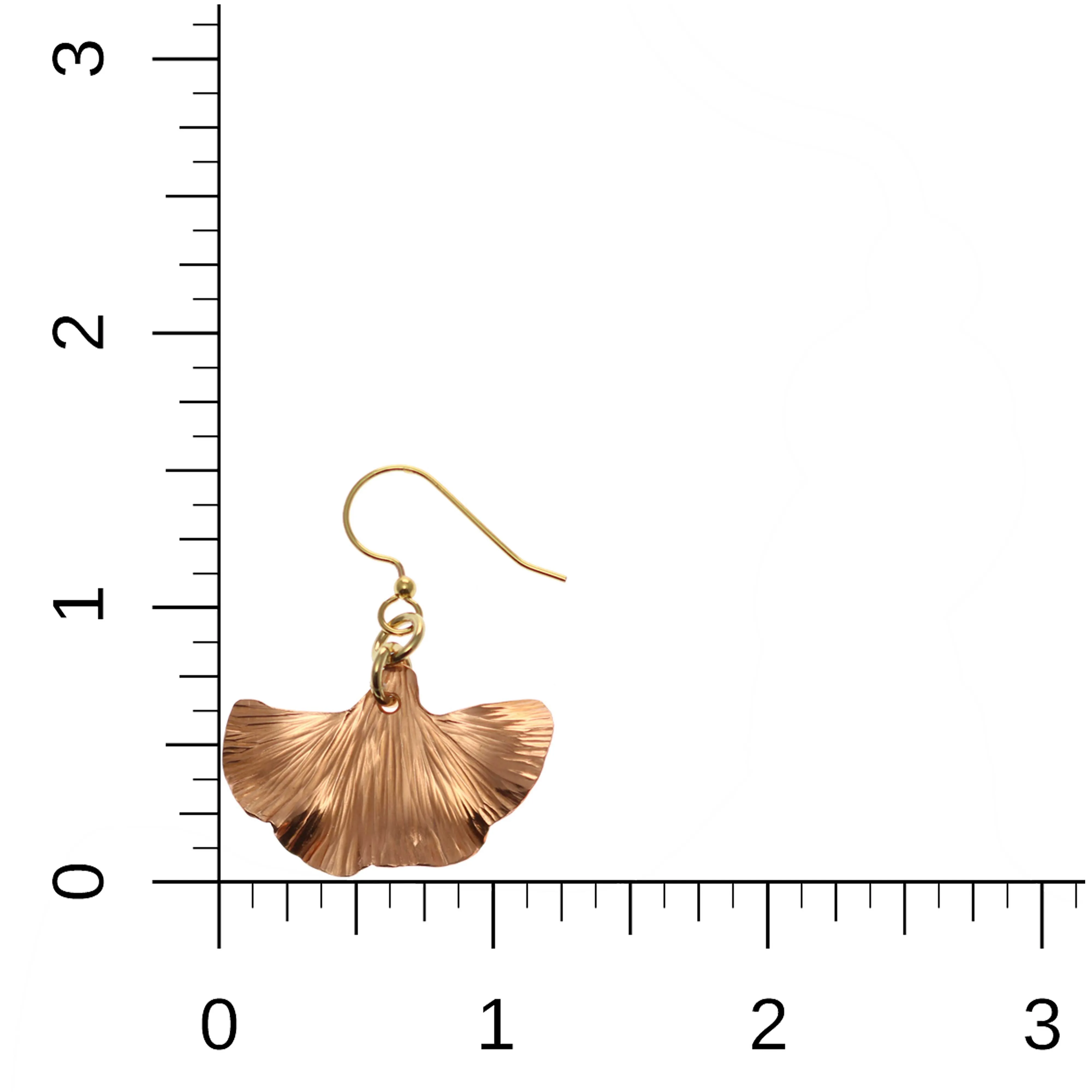 Small Copper Ginkgo Leaf Earrings