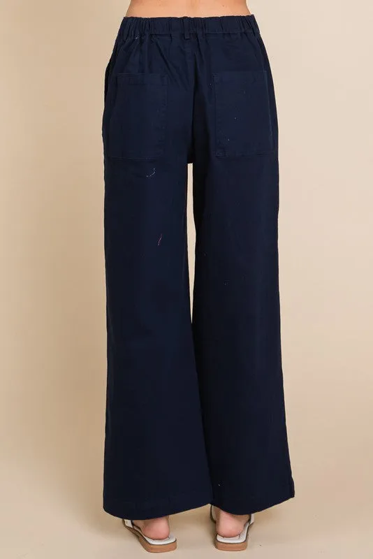 Solid Wide Flared Pants