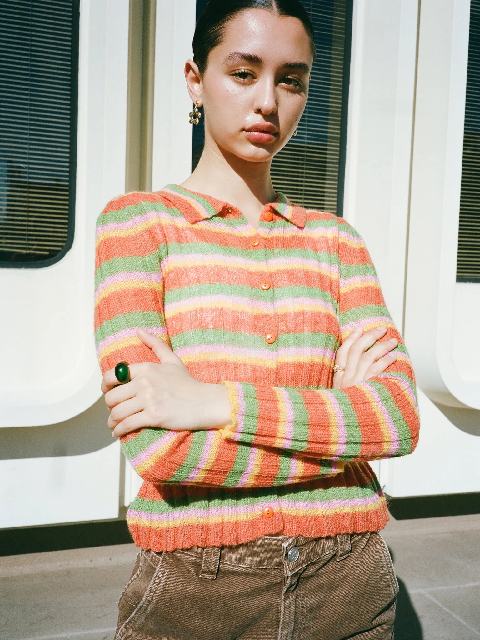 Sorbet Stripe Leti Button Up