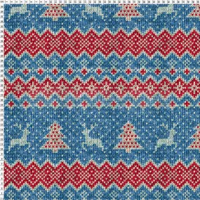 Spandex Fairisle Reindeer Blue