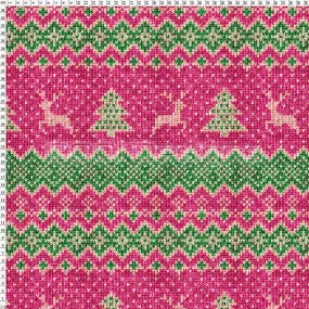 Spandex Fairisle Reindeer Pink