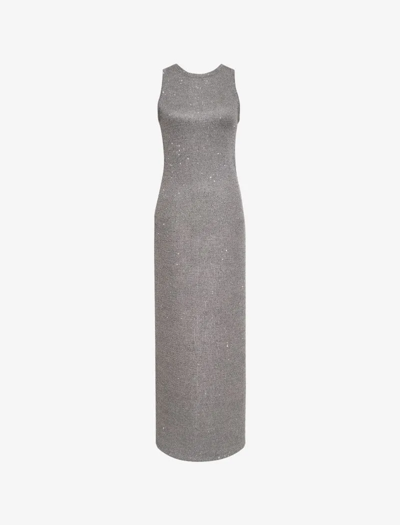 Stella Maxi Dress | Silver Sequin