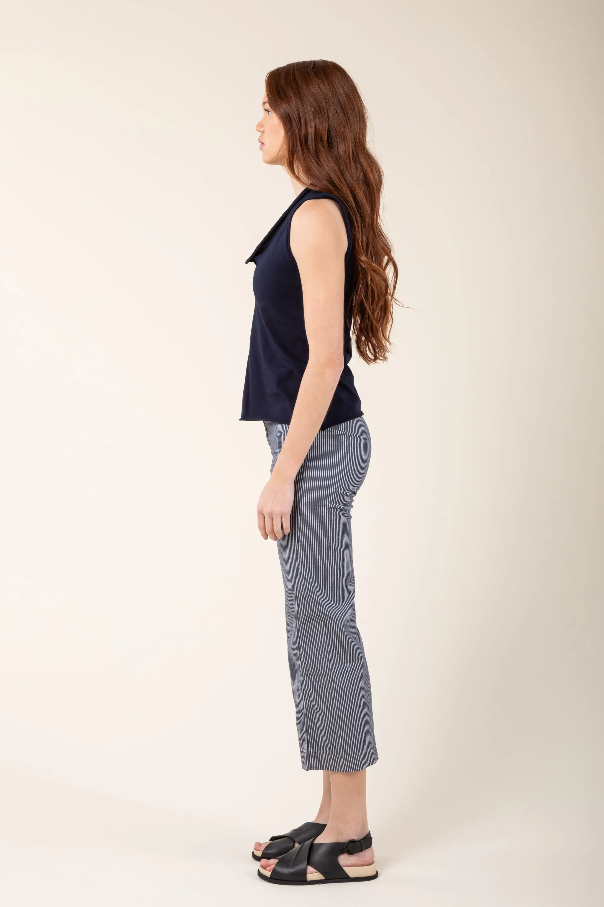 Stripe Knack Pant in Light Gray