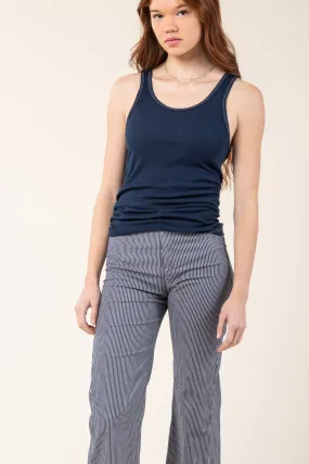 Stripe Knack Pant in Light Gray