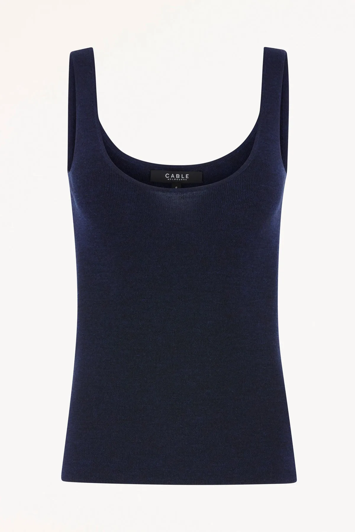 Superfine Merino Singlet - Navy