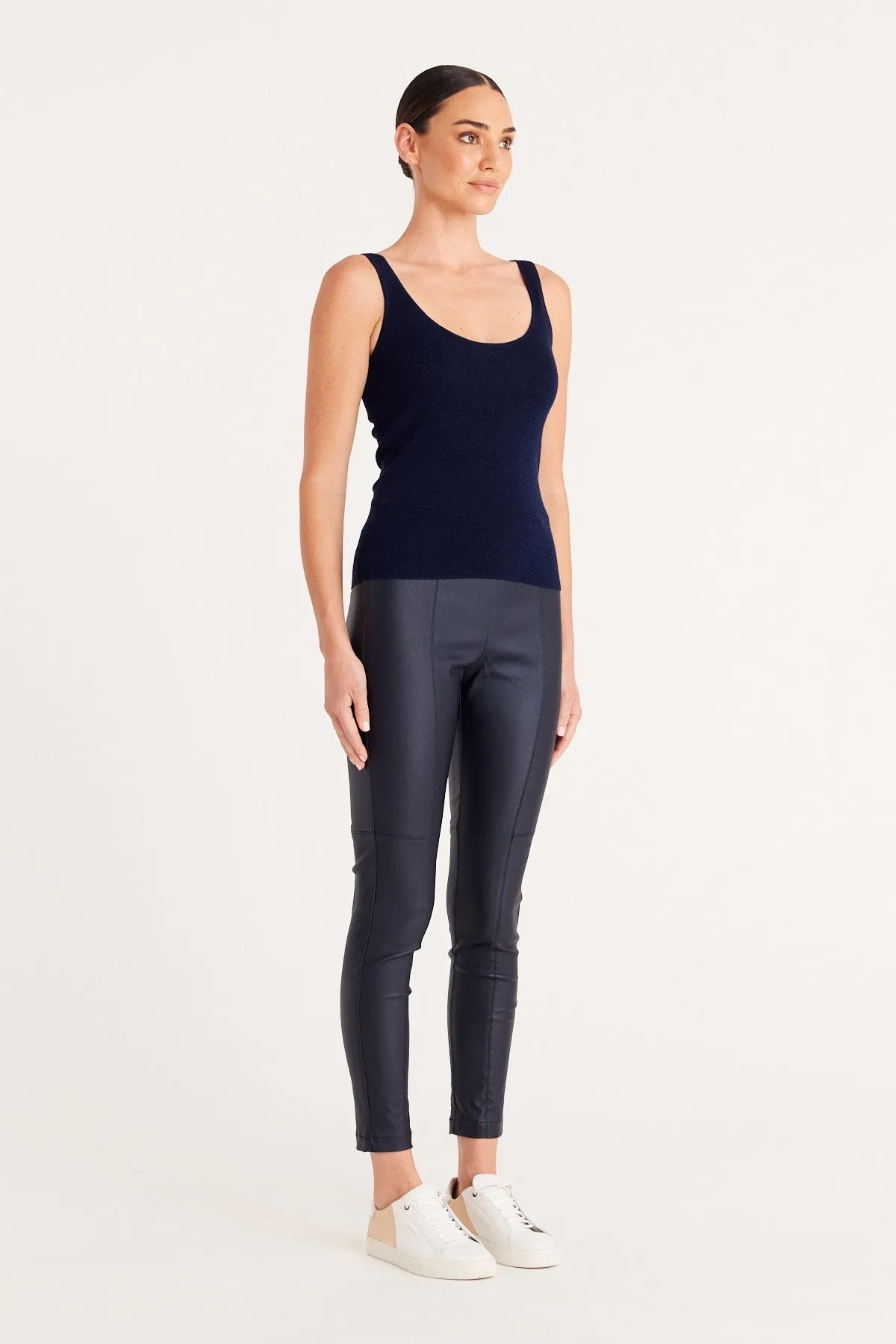 Superfine Merino Singlet - Navy