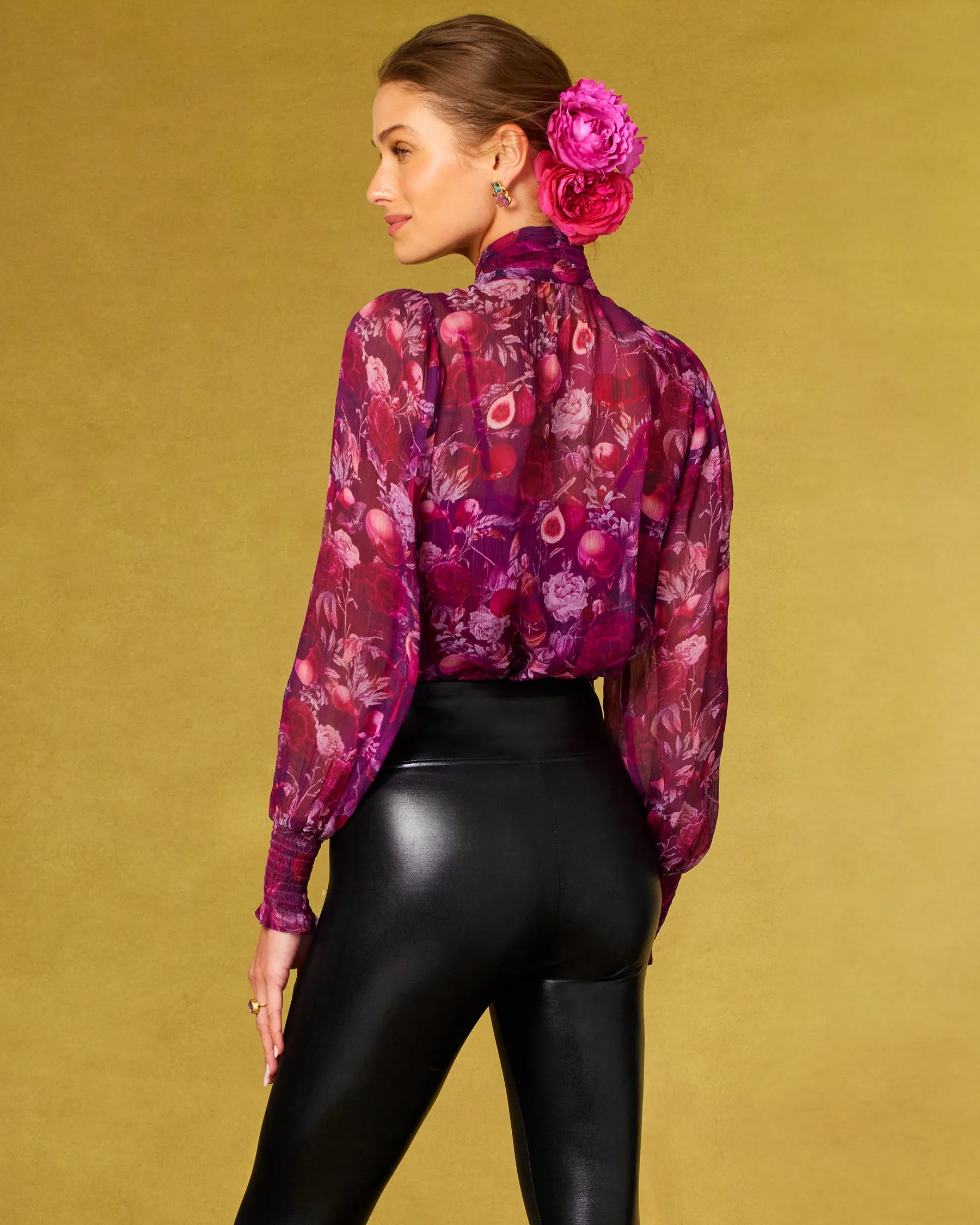 Tess Crinkle Chiffon Blouse in Opulent Harvest