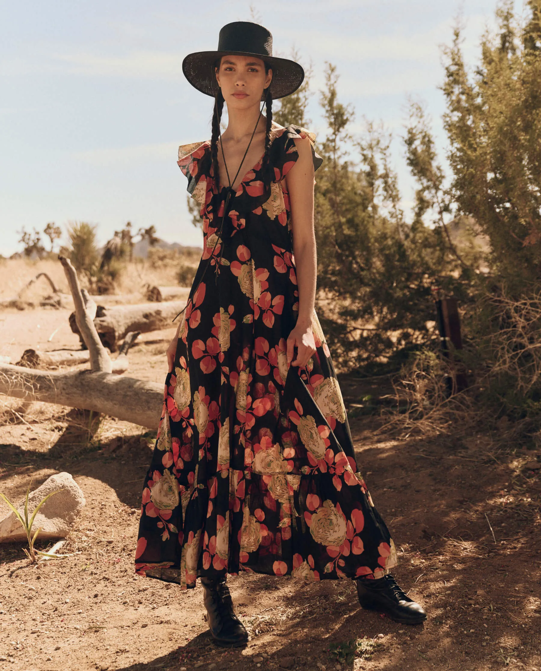 The Geranium Dress. -- Cabbage Rose Print