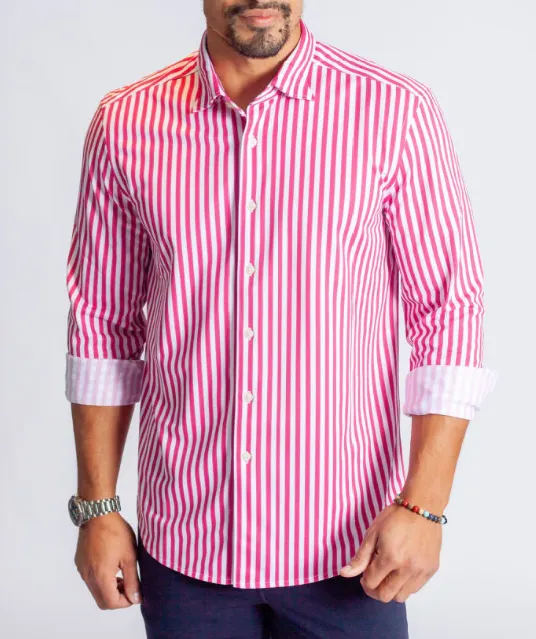 The Go Big Stripe Shirt-Jazzy Red