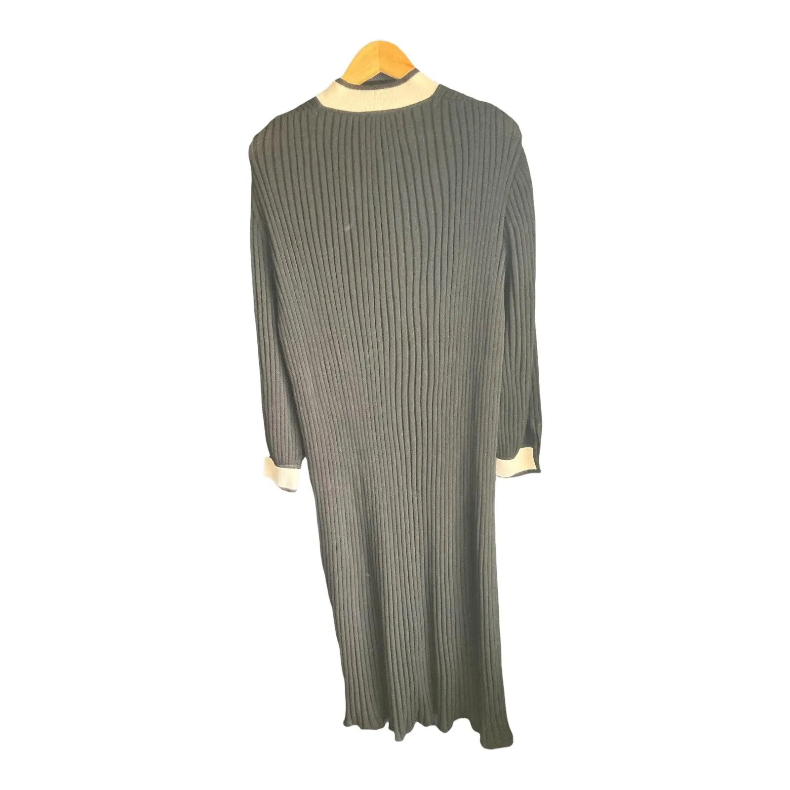 Tricoville Wool Mix Black And White Long Sleeved Dress UK Size 12