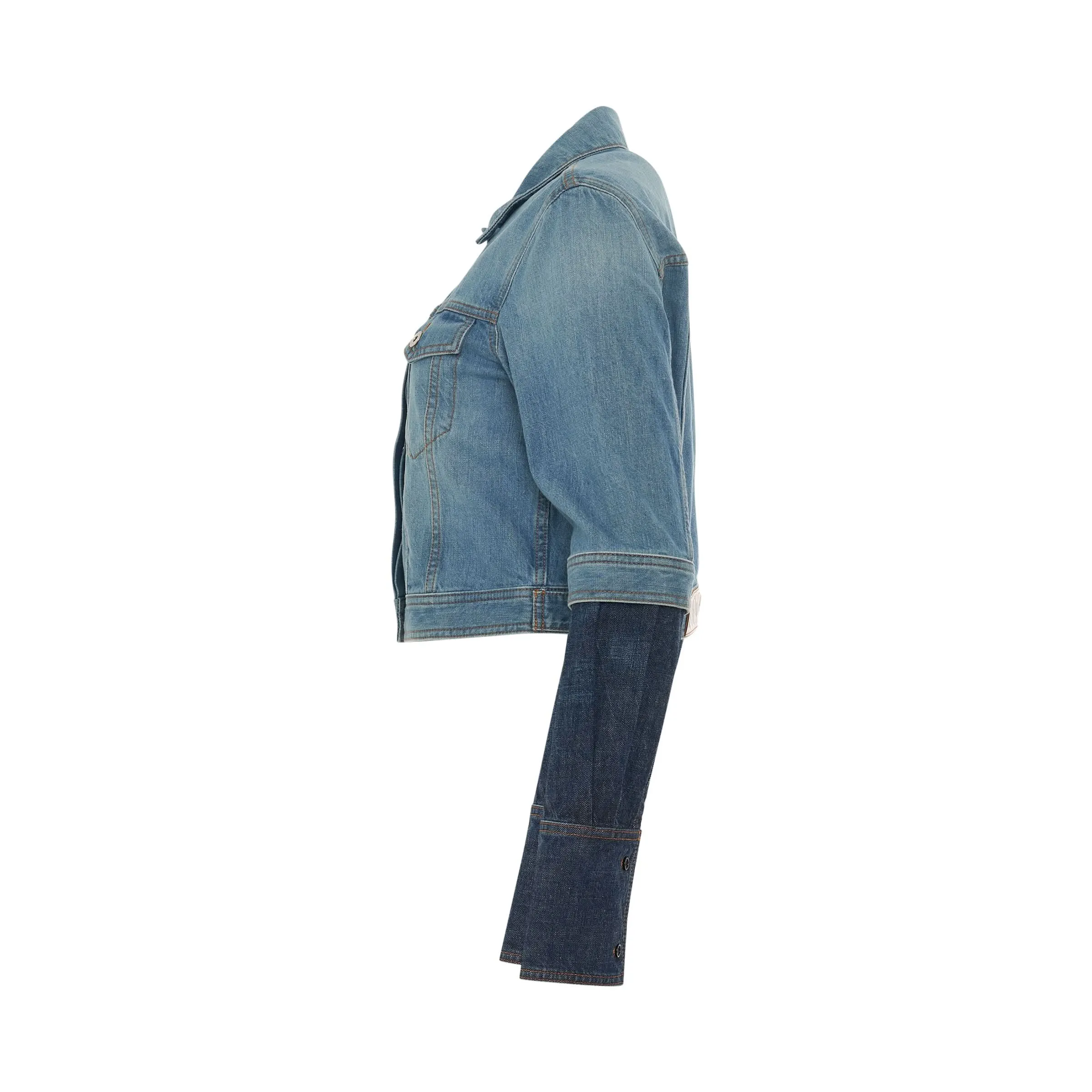 Trompe L'oeil Jacket in Blue Denim