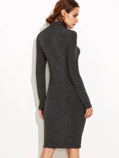 Turtle neck midi sweater dress