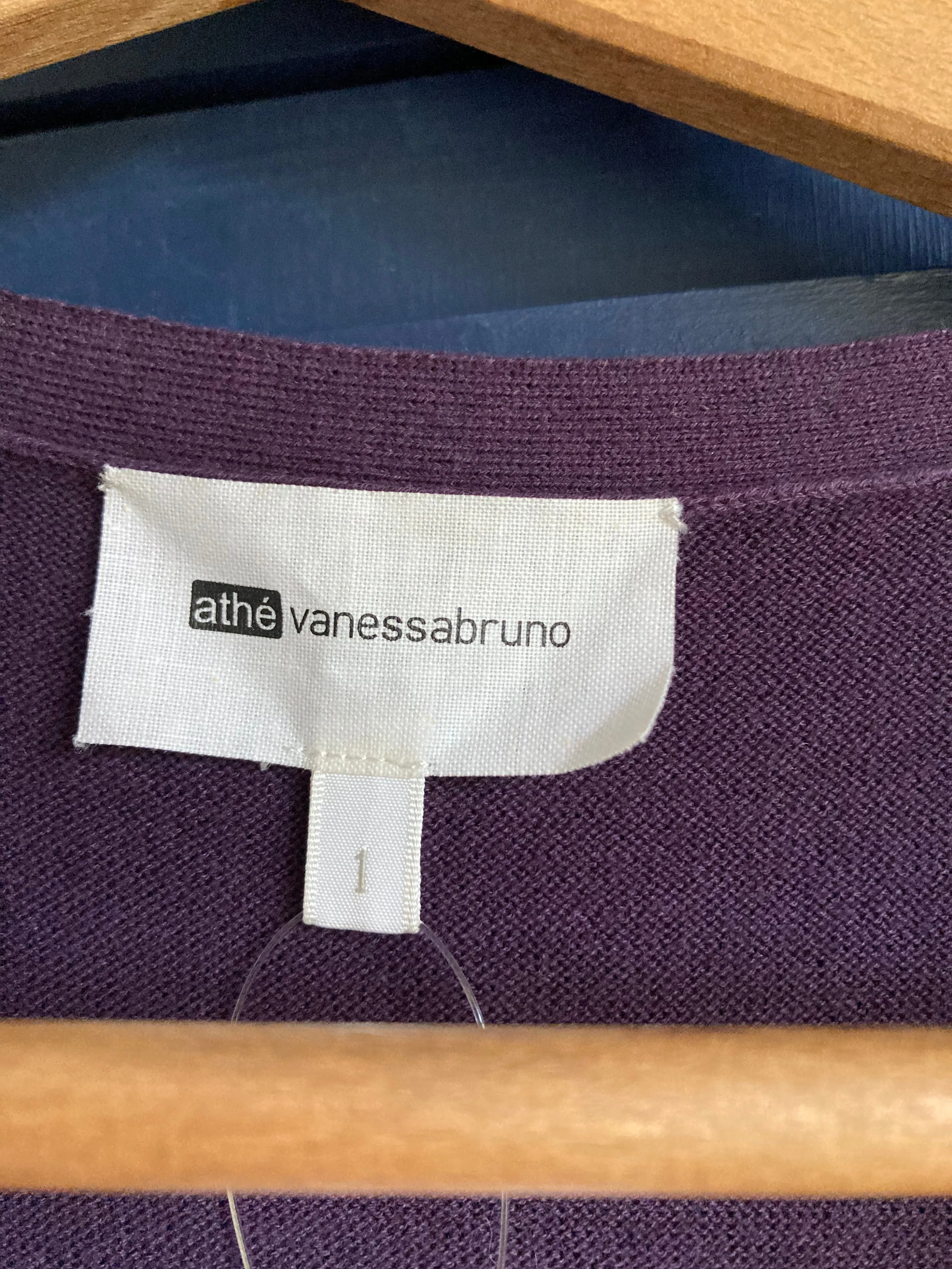 Vanessa Bruno Cotton Purple Capped Sleeve Dress Size 1 UK Size 8/10