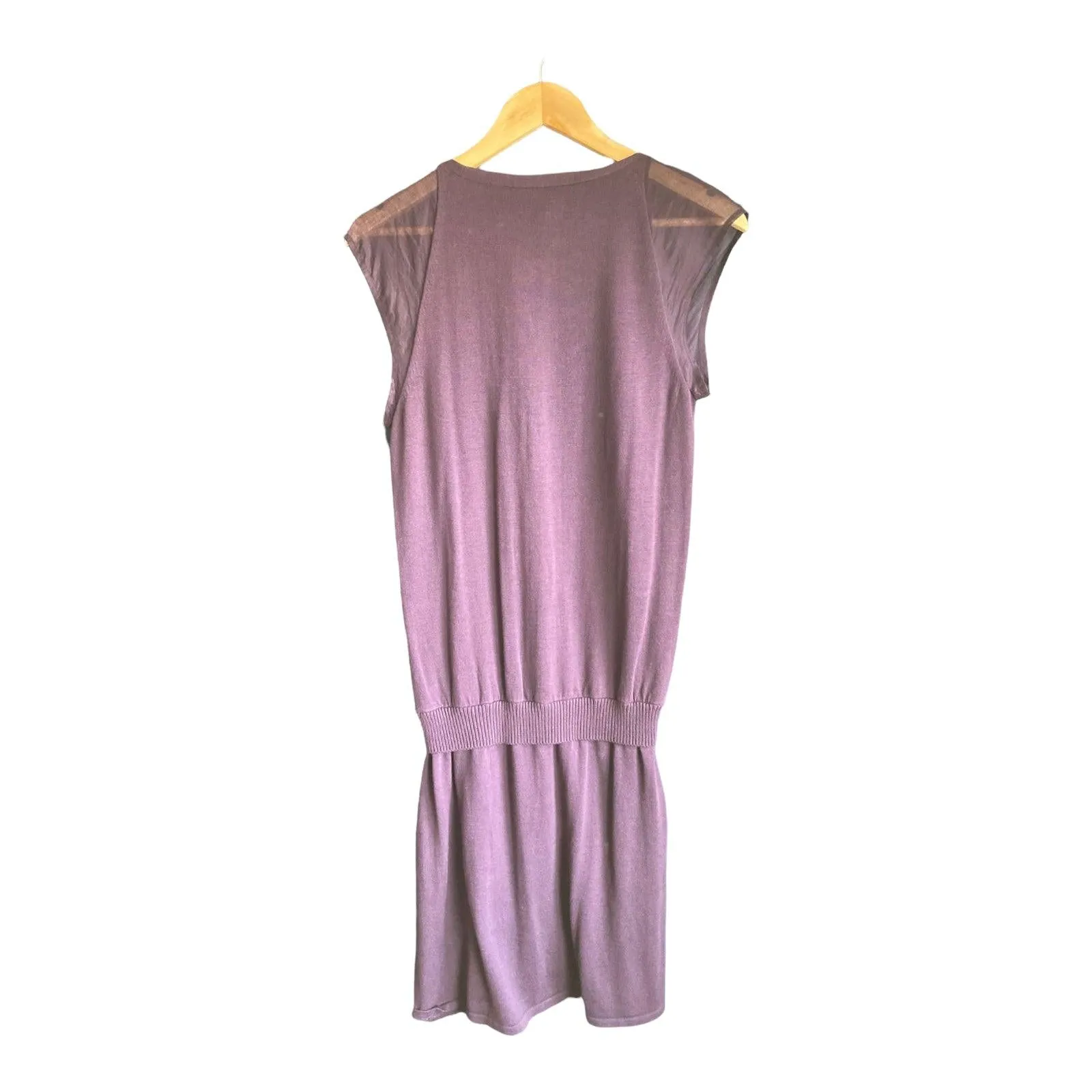 Vanessa Bruno Cotton Purple Capped Sleeve Dress Size 1 UK Size 8/10