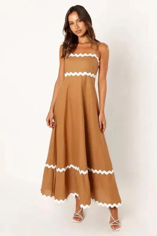 Wave Striped Backless Long Dress: All-Season Chic Fashion