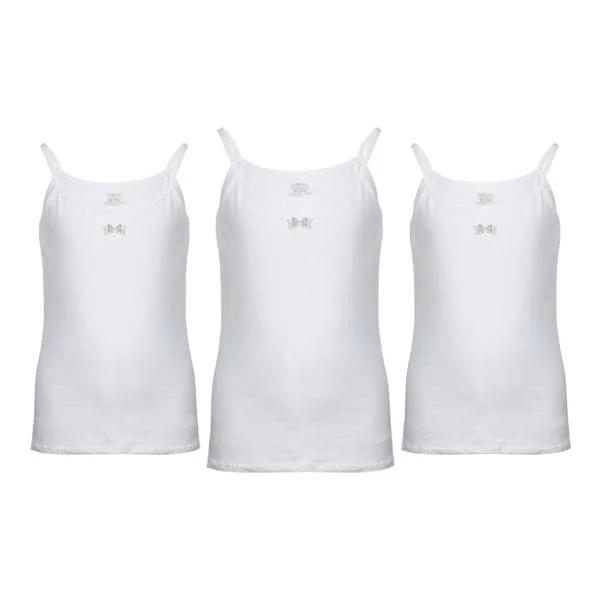 WHITE EMBELLISHED 3PCS GIRLS CAMISOLE PACK