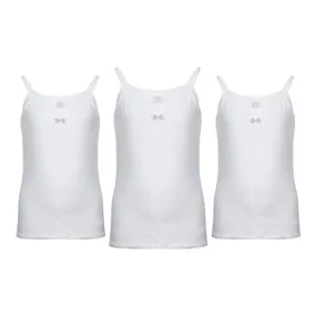 WHITE EMBELLISHED 3PCS GIRLS CAMISOLE PACK