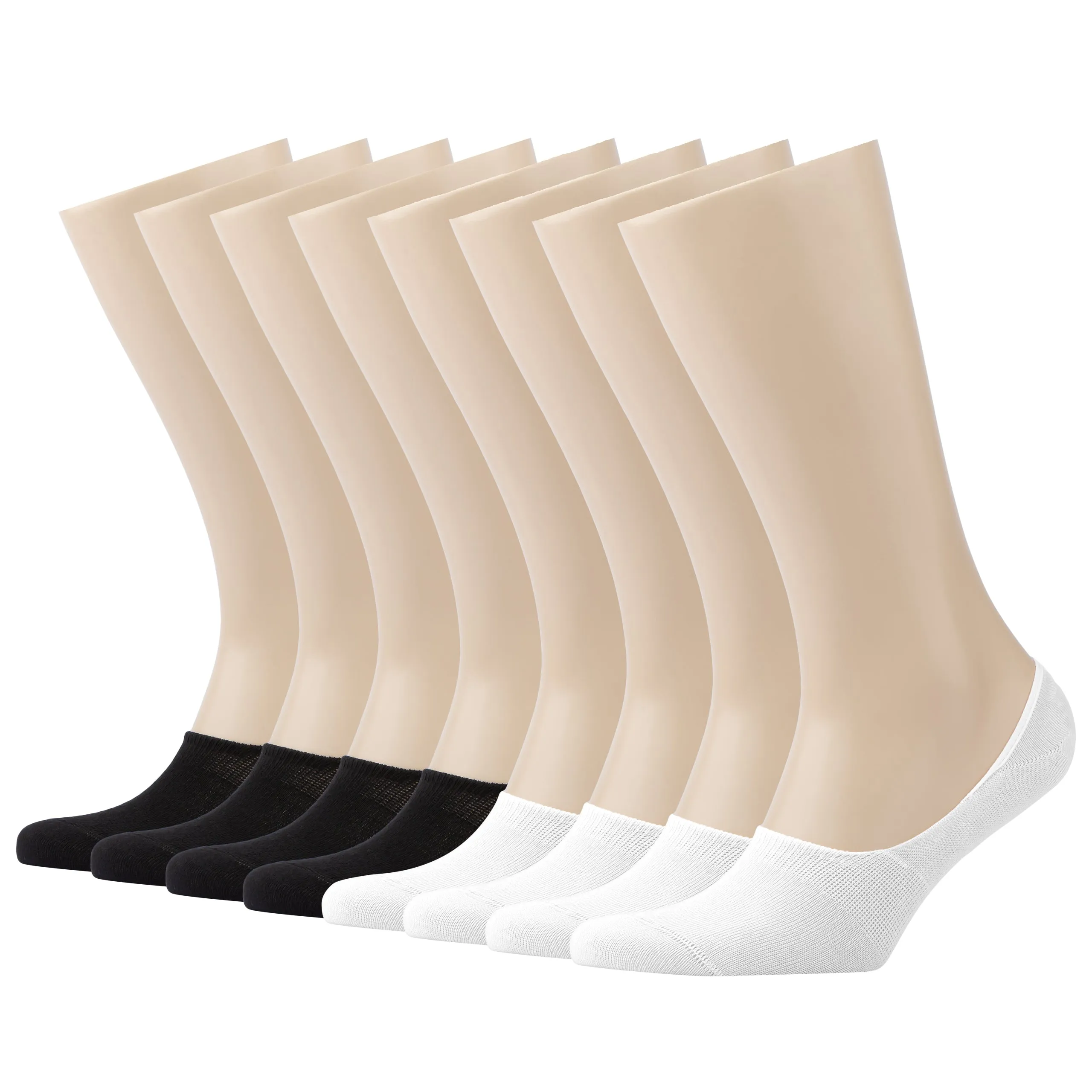 Women Bamboo No Show Socks Ultra Low-Cut, No-Show Length 8-Pack