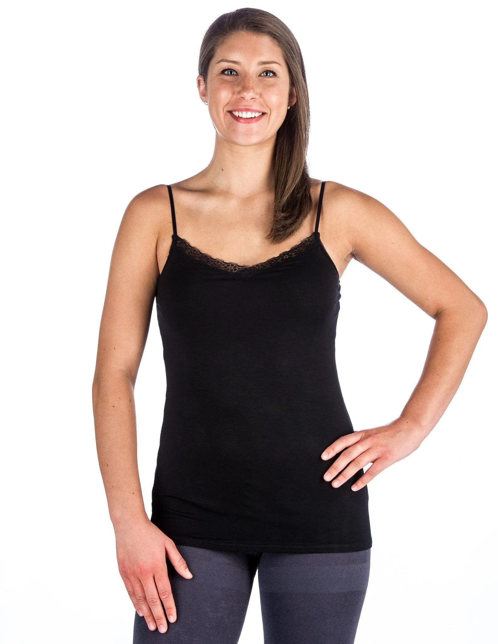 Women's Cool Knit Camisole - 2 Pack - Black/Pink