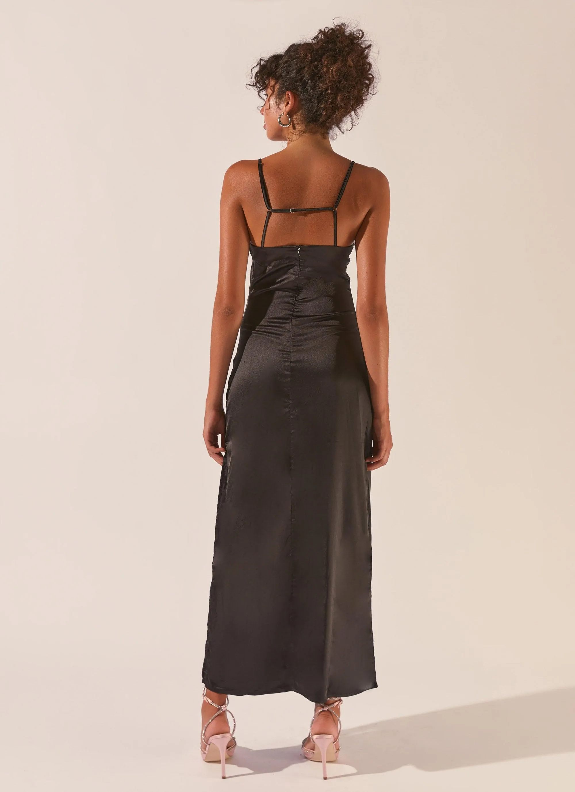 Worst Behaviour Diamante Maxi Dress - Onyx