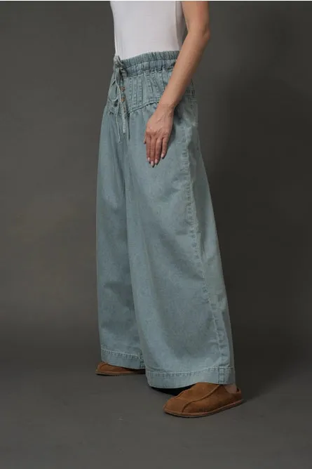 Yoke Pintuck Denim Pants